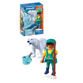 Playmobil Animals & Friends Oso Polar Y Cuidador 72090 De Playmobil