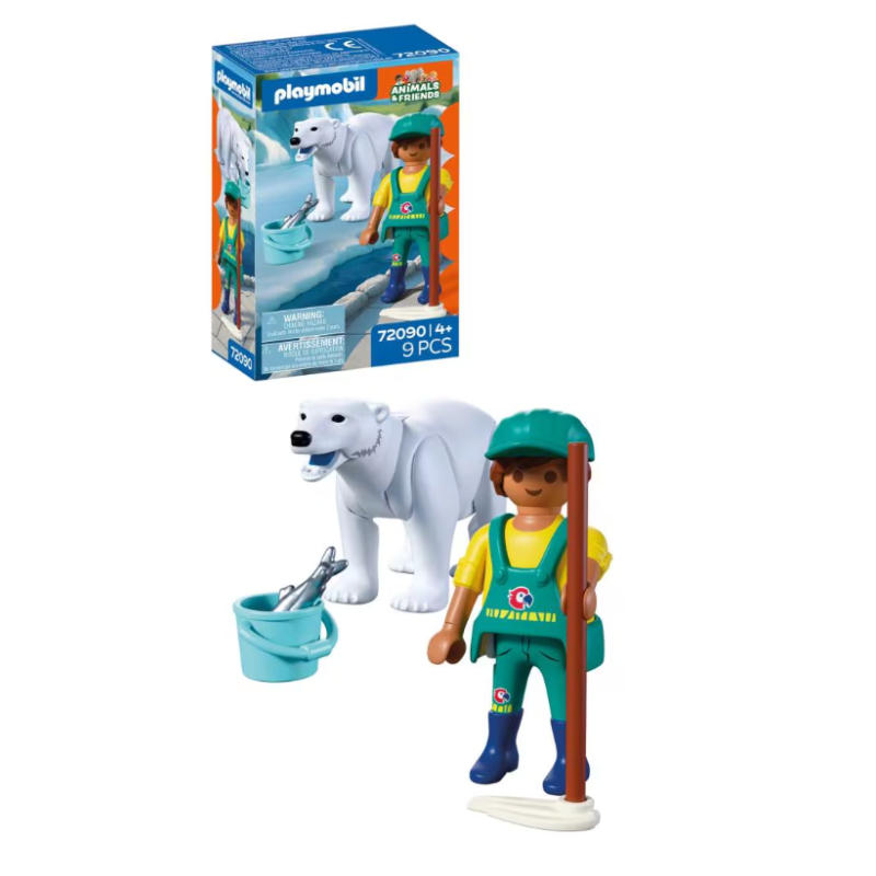 Playmobil Animals & Friends Oso Polar Y Cuidador 72090 De Playmobil