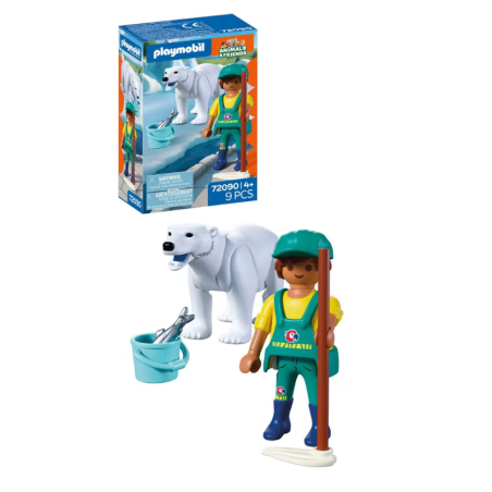 Playmobil Animals & Friends Oso Polar Y Cuidador 72090 De Playmobil