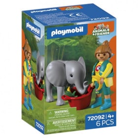 Playmobil Animals & Friends Elefante Bebé Y Cuidador 72092 De Playmobil 2