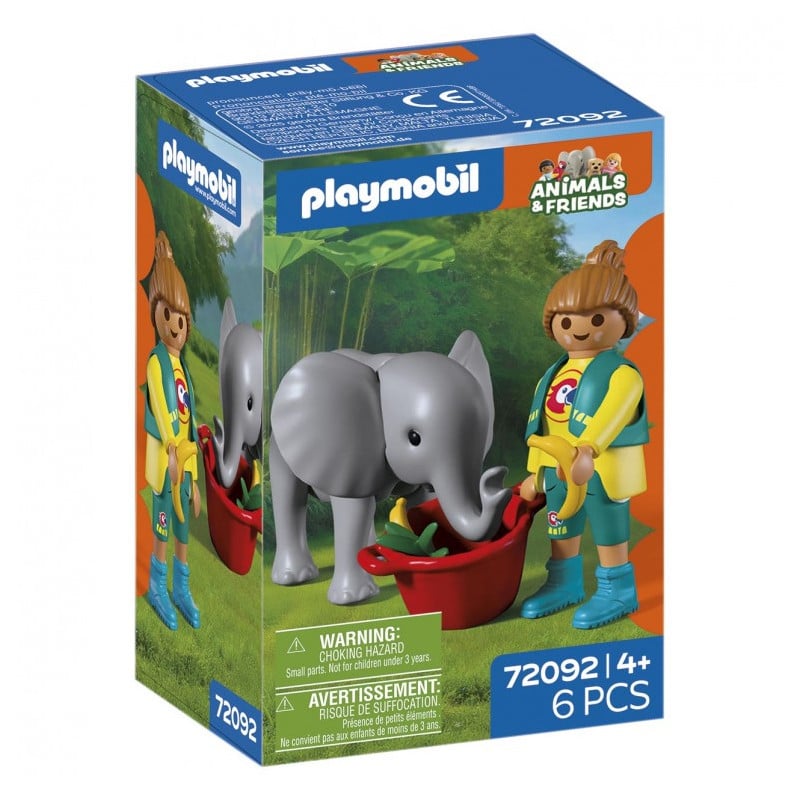 Playmobil Animals & Friends Elefante Bebé Y Cuidador 72092