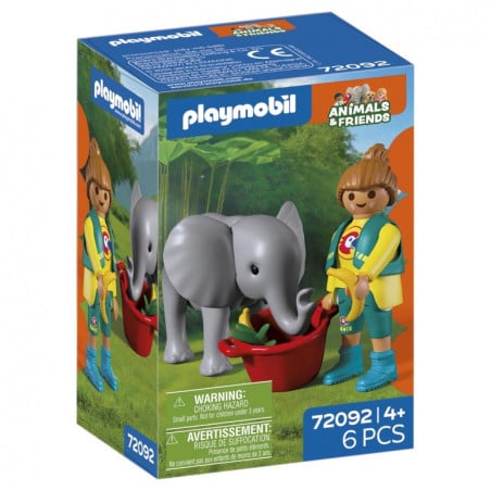 Playmobil Animals & Friends Elefante Bebé Y Cuidador 72092