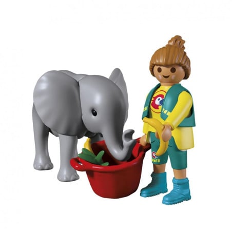 Playmobil Animals & Friends Elefante Bebé Y Cuidador 72092