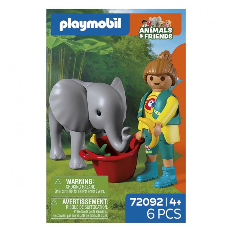 Playmobil Animals & Friends Elefante Bebé Y Cuidador 72092