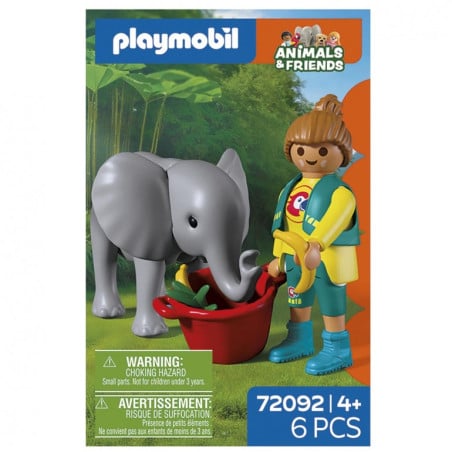 Playmobil Animals & Friends Elefante Bebé Y Cuidador 72092