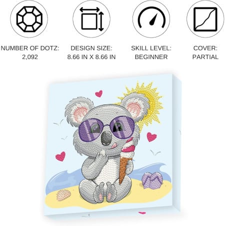 Juego De Diamantes Koala Cream