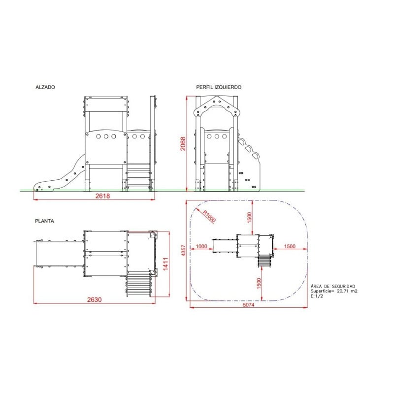 Parque infantil CASITA ELEVADA BASILEA  