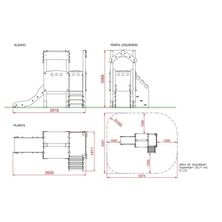 Parque infantil CASITA ELEVADA BASILEA  