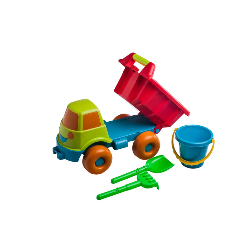 Conjunto Happy Volquete Con Arrastre + Cubo Pala Y Rastrillo