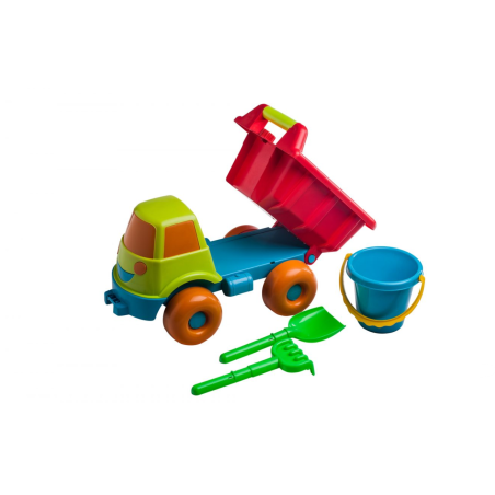 Conjunto Happy Volquete Con Arrastre + Cubo Pala Y Rastrillo