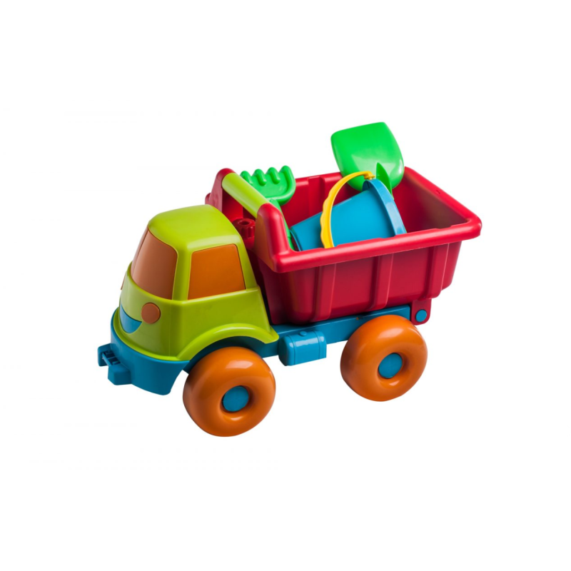 Conjunto Happy Volquete Con Arrastre + Cubo Pala Y Rastrillo