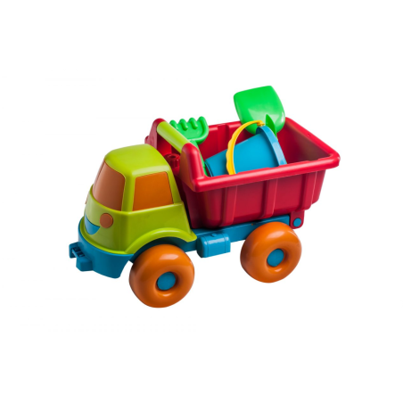 Conjunto Happy Volquete Con Arrastre + Cubo Pala Y Rastrillo