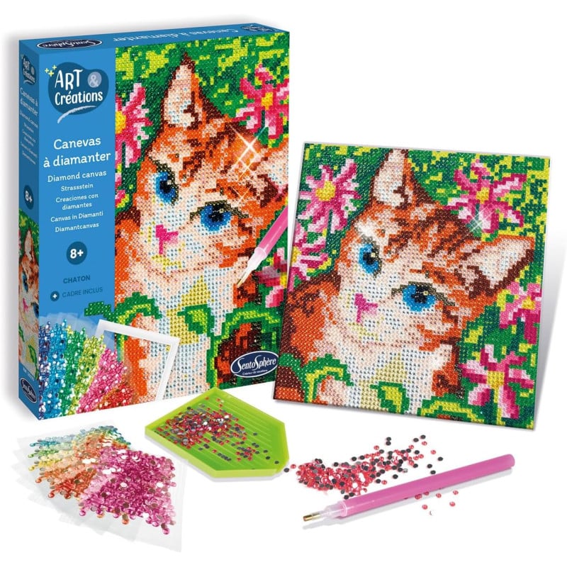 Set Creaciones Con Diamantes Gatito