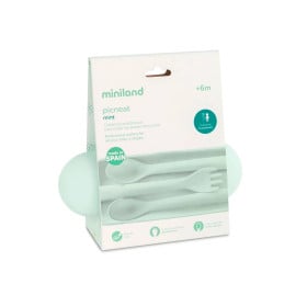 Miniland Conjunto Cubiertos Con Estuche Menta