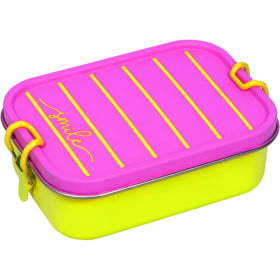Fiambrera Metálica Rosa A Rayas To Go