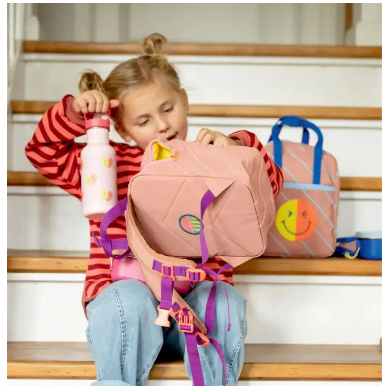 Botella Rosa Con Corazones Acero Inoxidable