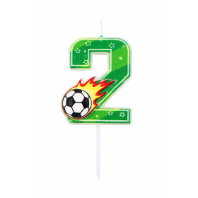 Vela De Cumpleaños Número 2 Fútbol De Partilandia