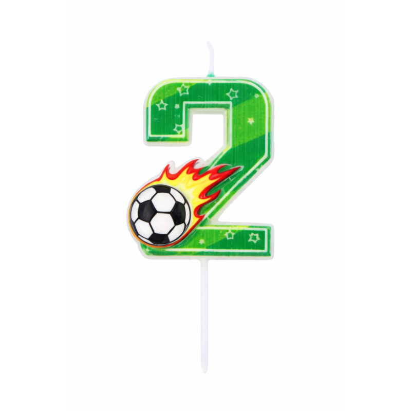 Vela De Cumpleaños Número 2 Fútbol De Partilandia