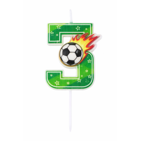 Vela De Cumpleaños Número 3 Fútbol De Partilandia