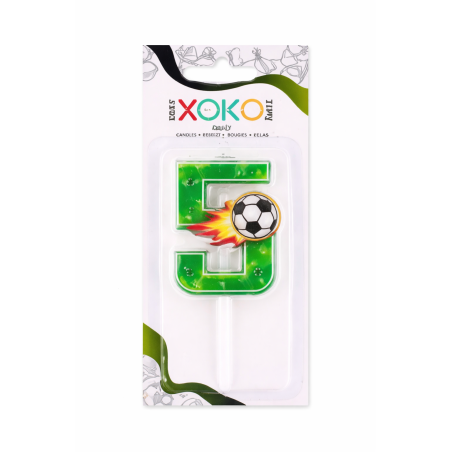 Vela De Cumpleaños Número 5 Fútbol