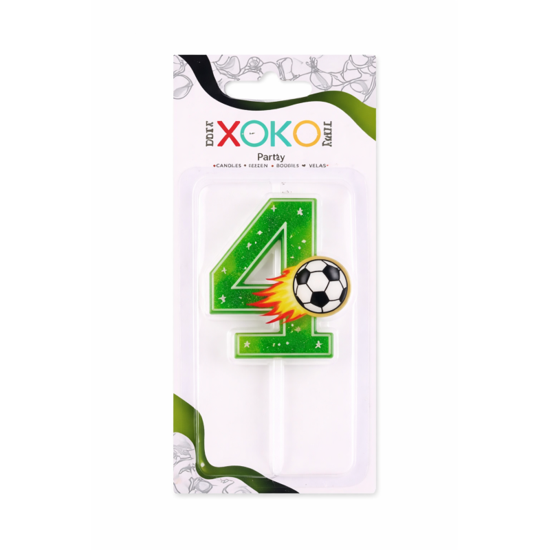 Vela De Cumpleaños Número 4 Fútbol