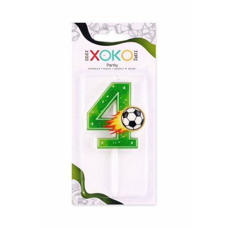 Vela De Cumpleaños Número 4 Fútbol