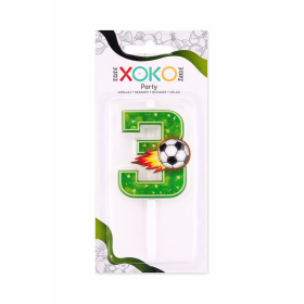 Vela De Cumpleaños Número 3 Fútbol De Partilandia 2