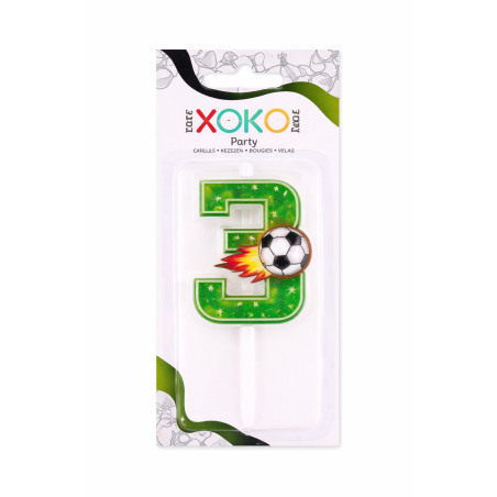 Vela De Cumpleaños Número 3 Fútbol