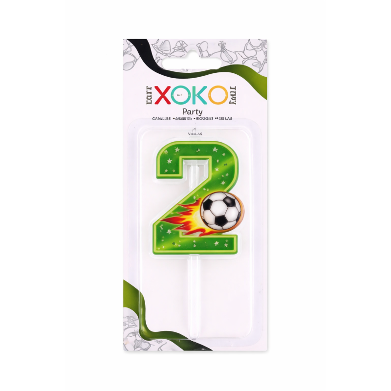 Vela De Cumpleaños Número 2 Fútbol