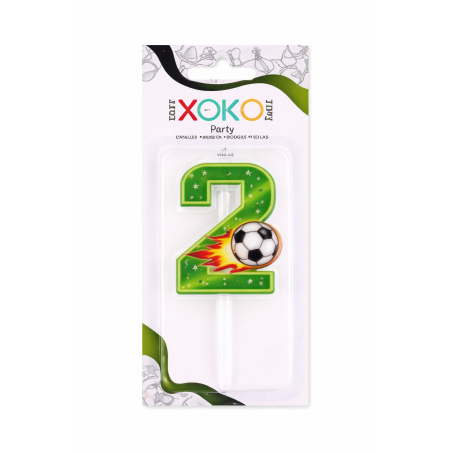 Vela De Cumpleaños Número 2 Fútbol