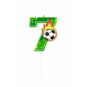 Vela De Cumpleaños Número 7 Fútbol De Partilandia