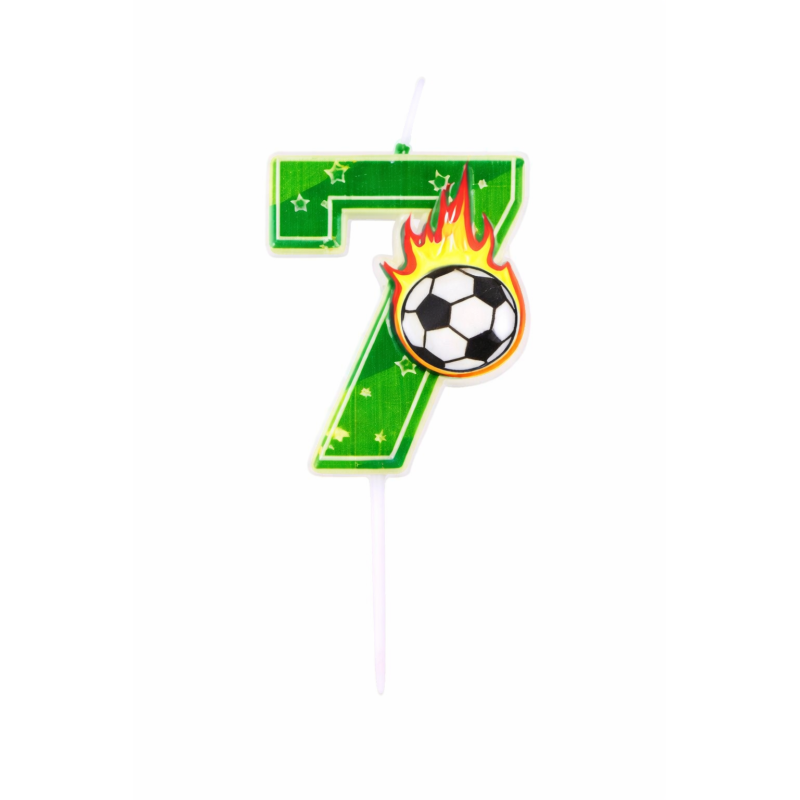 Vela De Cumpleaños Número 7 Fútbol De Partilandia