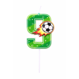 Vela De Cumpleaños Número 9 Fútbol De Partilandia