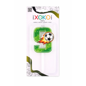 Vela De Cumpleaños Número 9 Fútbol De Partilandia 2