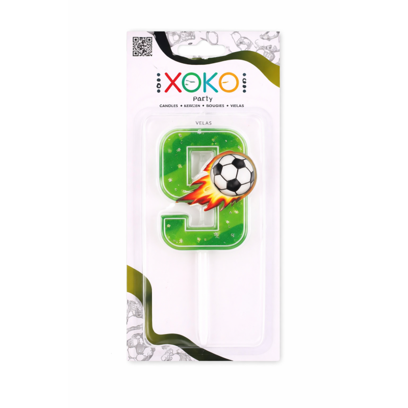 Vela De Cumpleaños Número 9 Fútbol