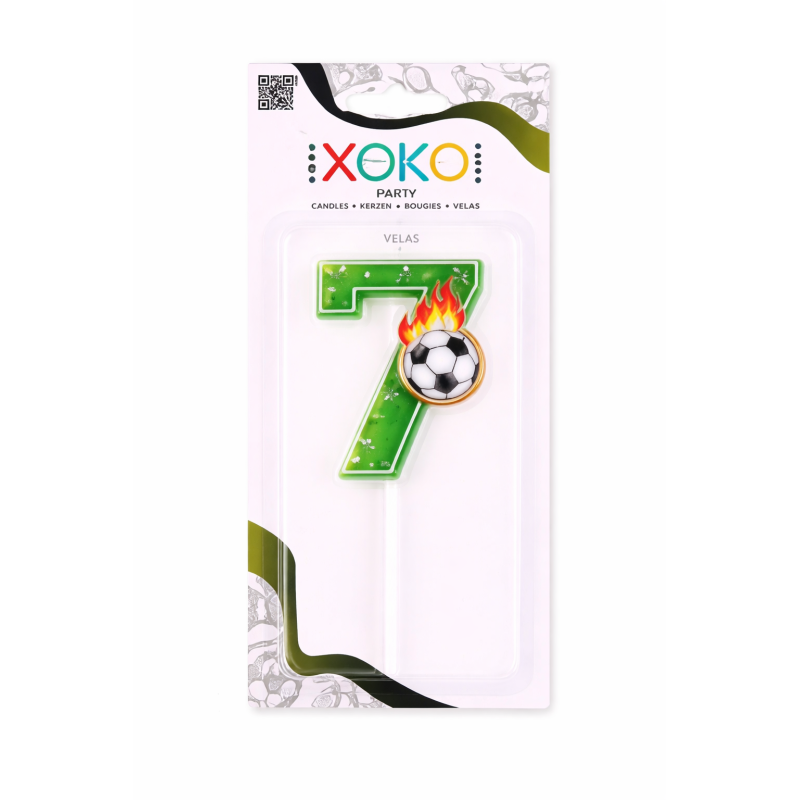 Vela De Cumpleaños Número 7 Fútbol