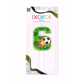 Vela De Cumpleaños Número 6 Fútbol De Partilandia 2