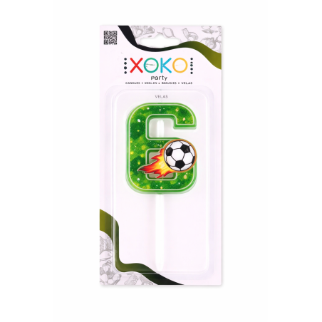 Vela De Cumpleaños Número 6 Fútbol