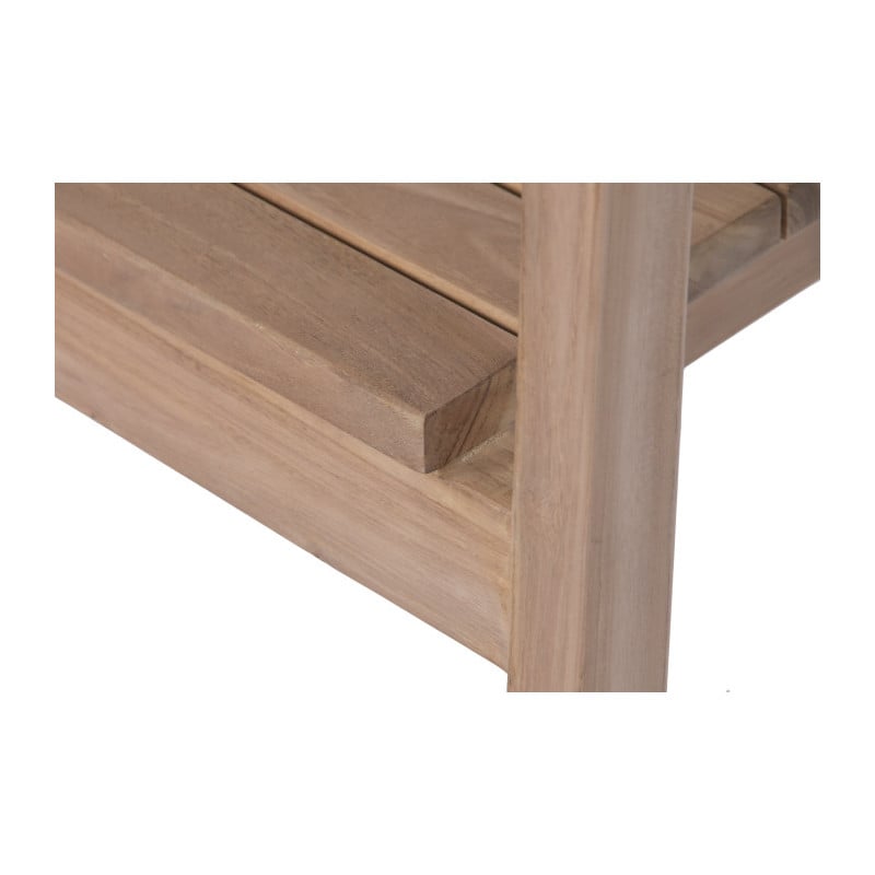 Silla De Teca Redondeada Apilable Natural 55x60x88 cm