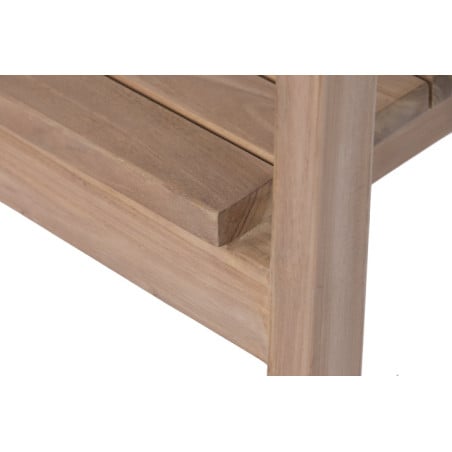 Silla De Teca Redondeada Apilable Natural 55x60x88 cm