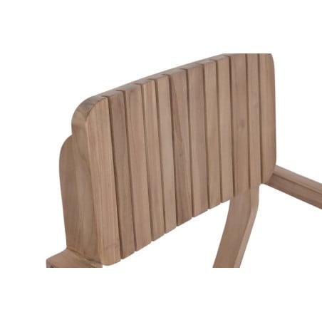 Silla De Teca Redondeada Apilable Natural 55x60x88 cm