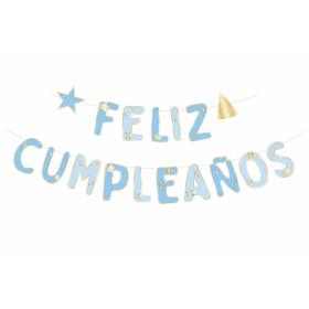 Guirnalda Feliz Cumpleaños Azul 3 M De Partilandia