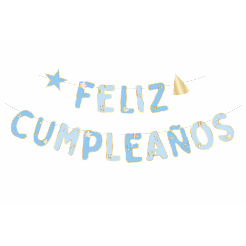 Guirnalda Feliz Cumpleaños Azul 3 M De Partilandia