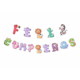 Guirnalda Feliz Cumpleaños Animales 3 M De Partilandia