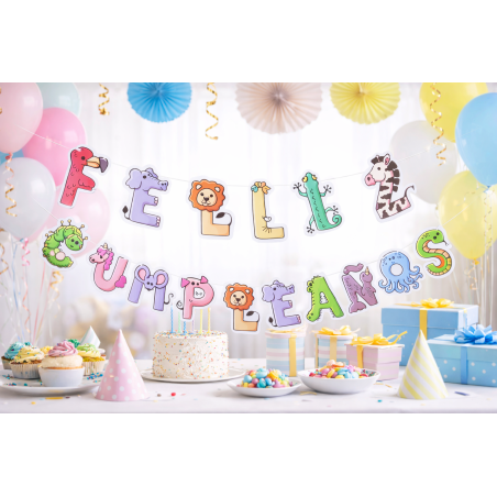 Guirnalda Feliz Cumpleaños Animales 3 M