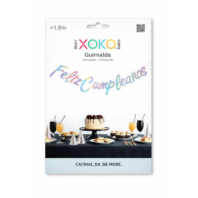 Guirnalda Feliz Cumpleaños Holográfico 1.8 M