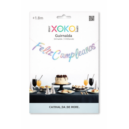 Guirnalda Feliz Cumpleaños Holográfico 1.8 M