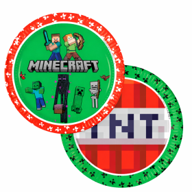 Platos Minecraft 6 Uds De Partilandia