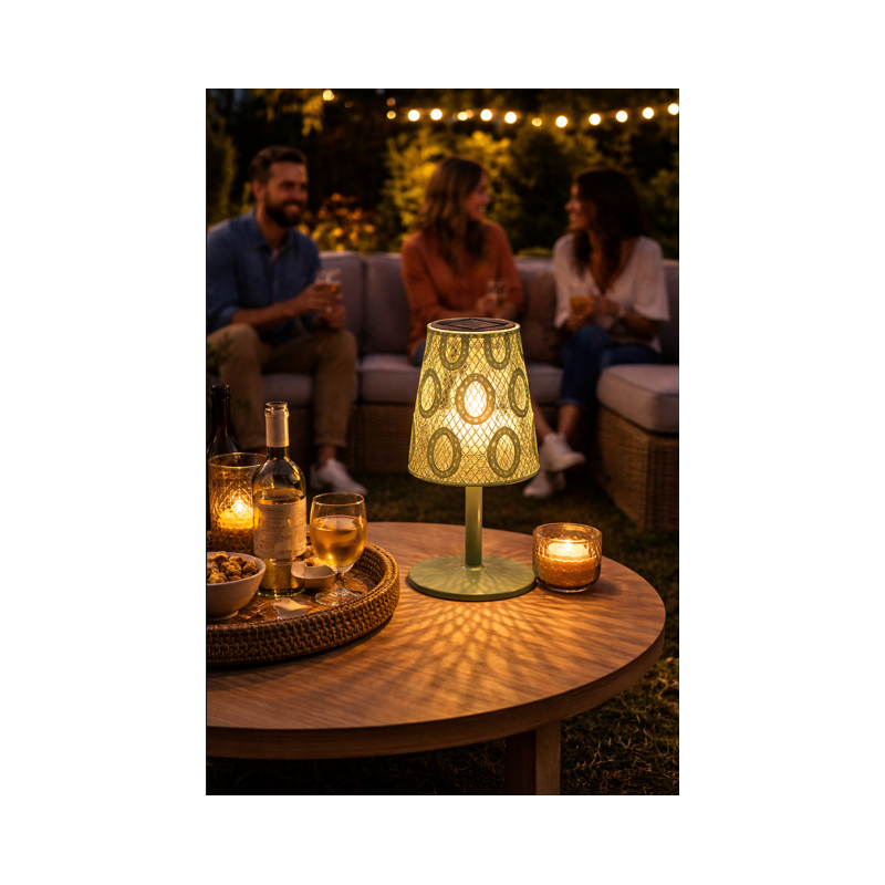 Lámpara Solar Metal Sobremesa 12X12X20.5CM 3 Colores