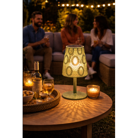 Lámpara Solar Metal Sobremesa 12X12X20.5CM 3 Colores